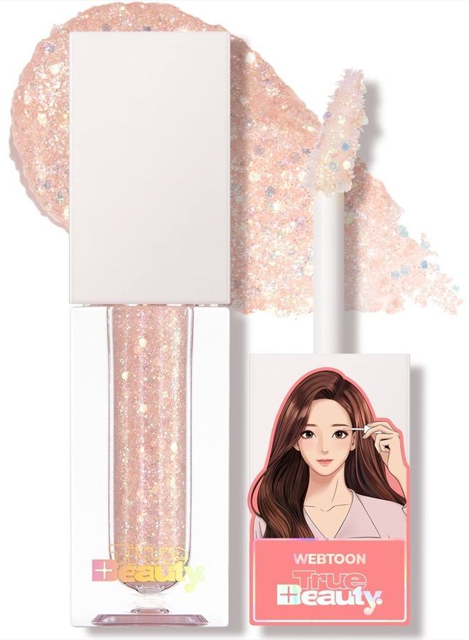Webtoon True Beauty, Some Love Liquid Glitter Eyeshadow Highlighter Makeup, Korean Makeup, k drama bling twinkle glow under eye, highly pigmented, Long Lasting, Quick drying, edition