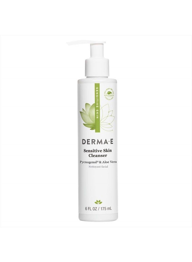 Sensitive Skin Cleanser – Gentle, Unscented Cleansing Face Wash – Soothing Facial Cleanser with Pycnogenol and Aloe Vera - Reduces Redness and Irritation, 6 fl oz