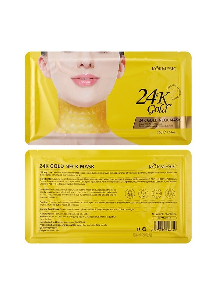 5-Pack 24K Gold Essence Neck Mask 30g - Rejuvenate & Firm Neck Skin