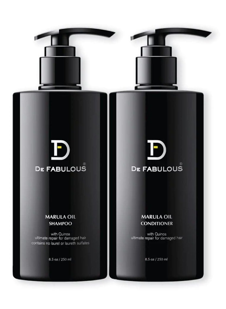 De Fabulous Marula Oil Shampoo Conditioner 250ml Combo Sulphate Free All Hair Types