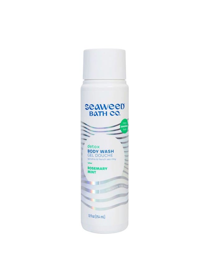 Seaweed Bath Co. Detox Body Wash, Rosemary Mint Scent, 12 Ounce, Shower Gel for Men & Women, Vegan, Paraben Free, Sulfate Free, Cruelty Free