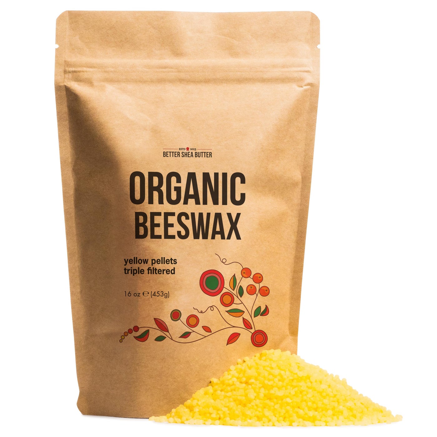 Organic Beeswax Pellets | Beeswax for Candle Making, Wax Food Wraps, Furniture Polish, Lip Balm Making | Food Grade, 100% Pure, Yellow Beeswax Pastilles | 1 LB