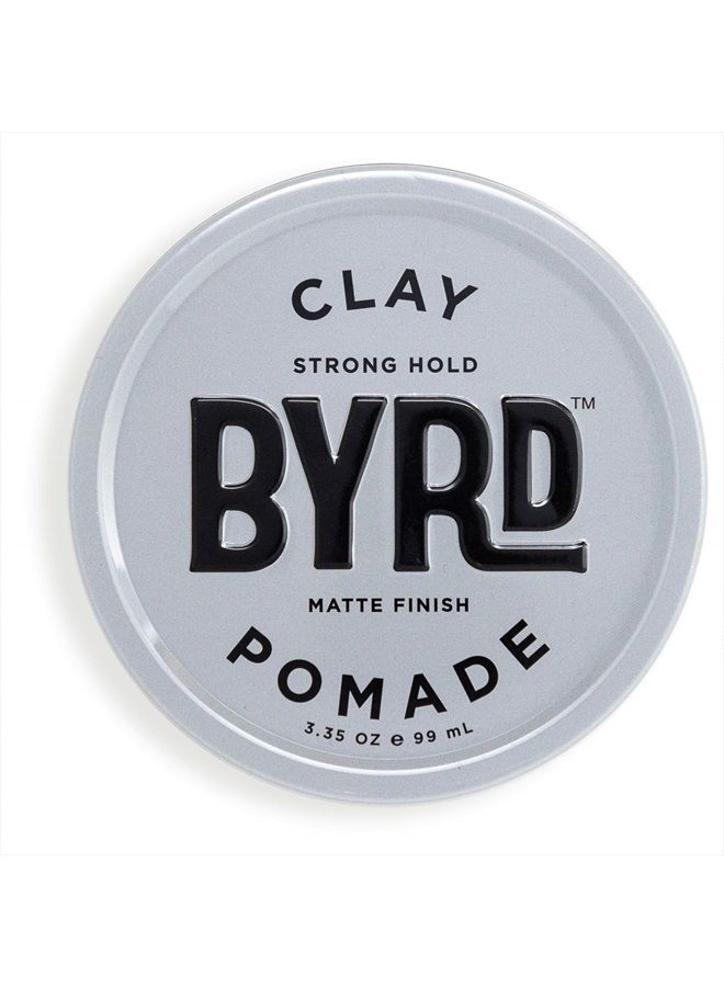 BYRD Hair Clay Pomade – Strong Hold, Ultra Matte Finish, Add Volume and Sculpt to All Hair Types, 3.35 Oz