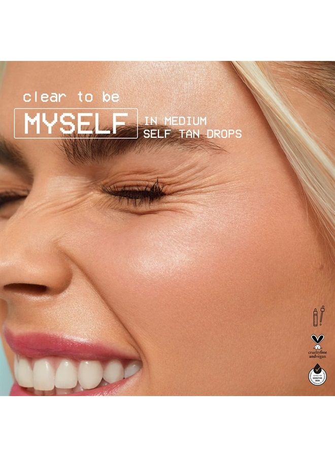 Face and Body Drops MINI, Medium - Illuminating Self Tan Drops, Vegan and Cruelty Free, 0.5 Fl Oz