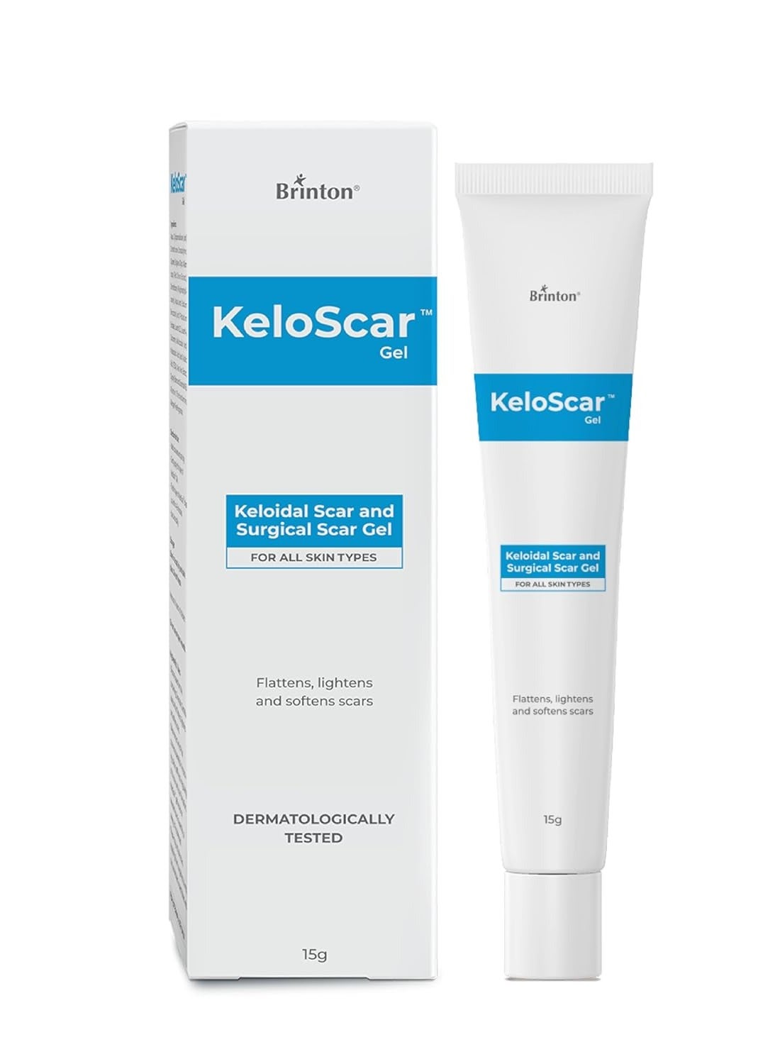 Keloscar Gel, Surgical Scar Gel for All Skin Types, Lightens & Softens Scars, Dermatologically Tested, Protects, Retains Moisture, Stimulates Skin Regeneration, 15 g