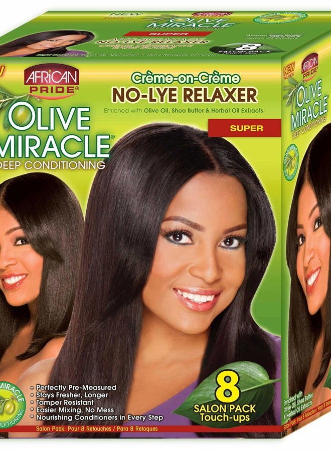 Olive Miracle Deep Conditioning No-Lye Relaxer - Super Kit 8-Count