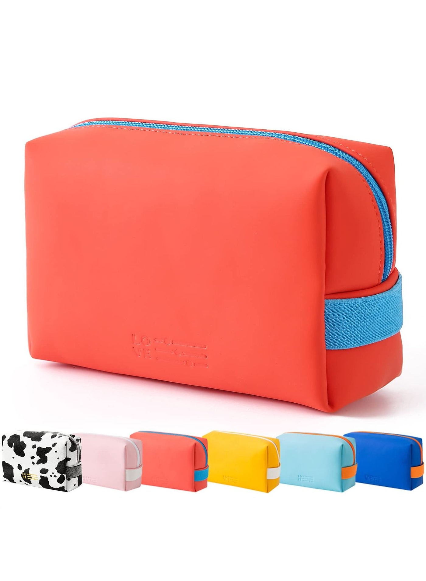 Cosmetic Bag Makeup Bag for Purse Pouch Travel Beauty Zipper Organizer Bag Gifts for Girl Women, PU Leather Washable Waterproof Make Up Organizer for Brushes, Beauty, Eyeshadow Palette, Lipstick