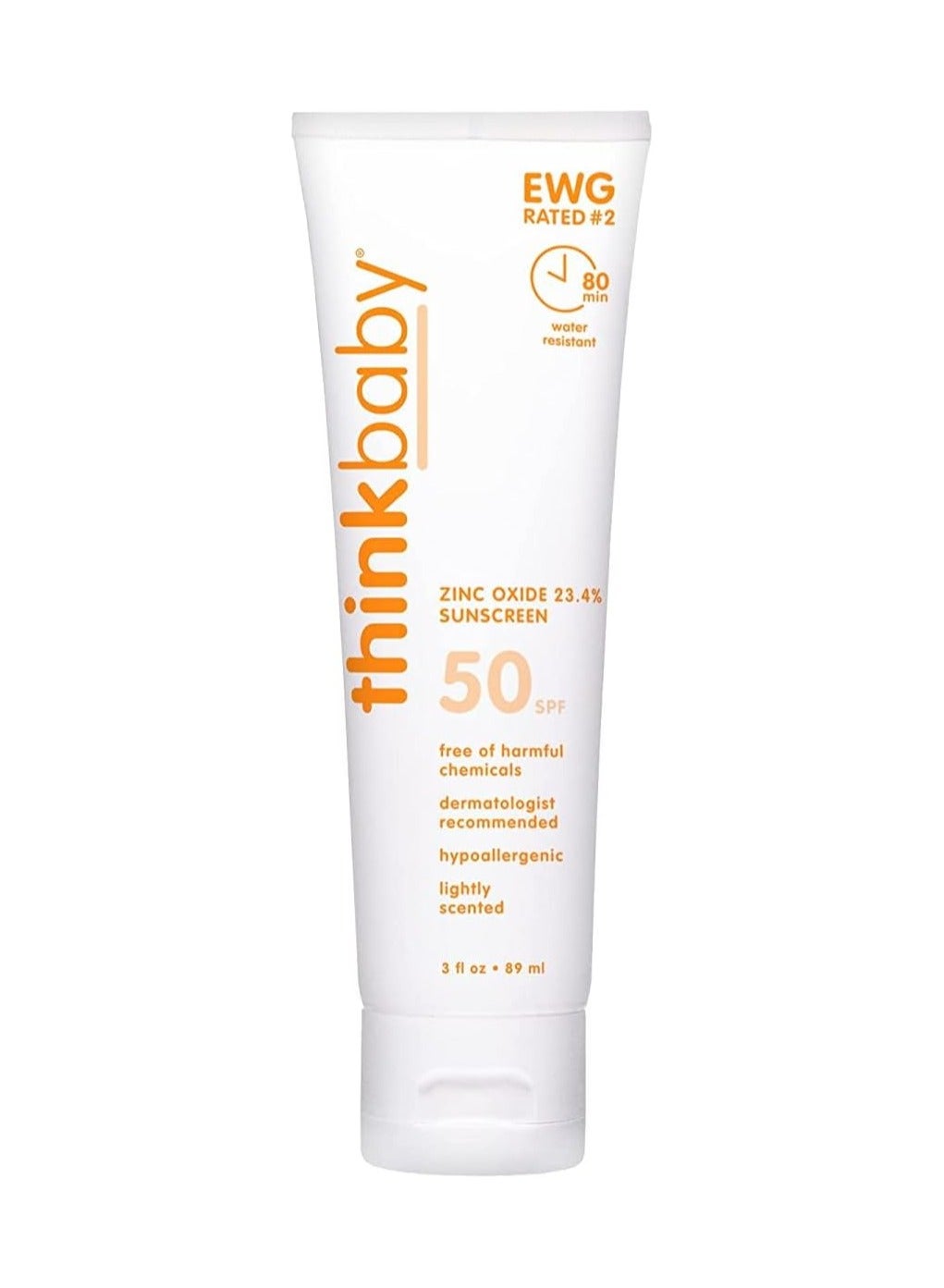SPF 50 Zinc Oxide 23.4% Sunscreen – Safe, Natural Sunblock for Babies - Water Resistant Sun Cream – Broad Spectrum UVA/UVB Sun Protection – Vegan Baby Sunscreen Lotion, 3 Oz.