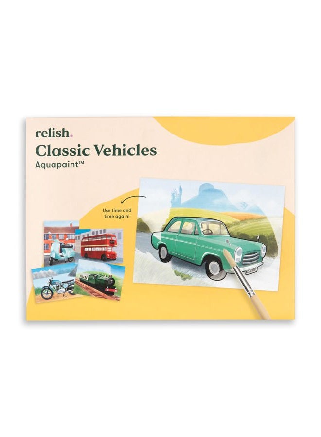 Dementia Aquapaints Activities for Seniors - Pack of 5 Reusable Water Painting Toys, Classic Vehicles, Alzheimer's Products & Gifts for Elderly