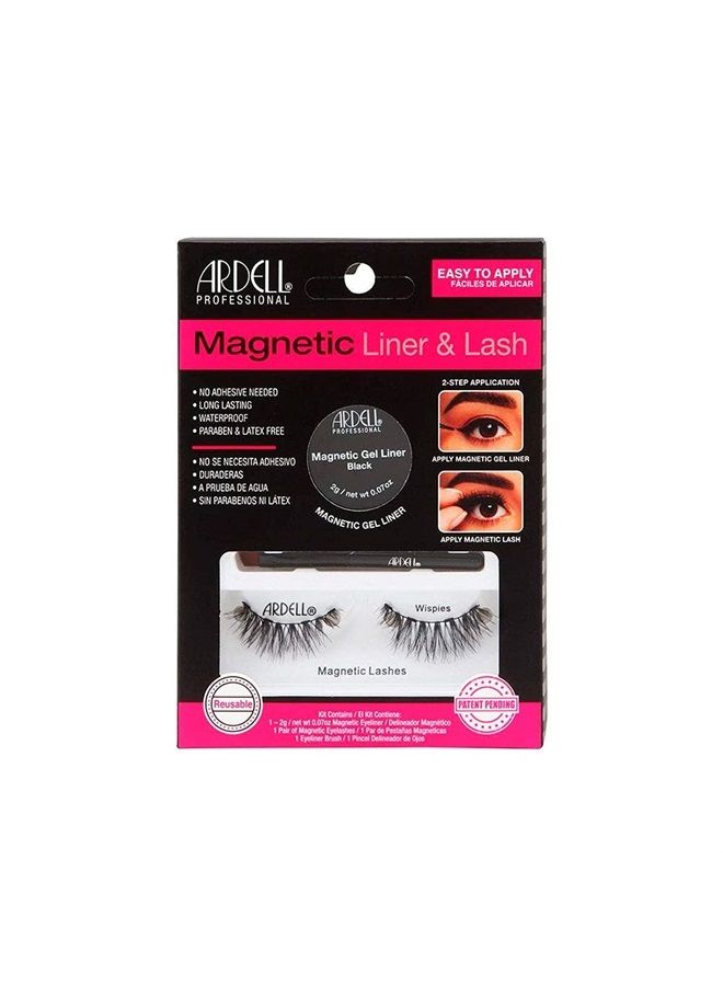 Magnetic Gel EyeLiner & False Lashes, Wispies, 1 set