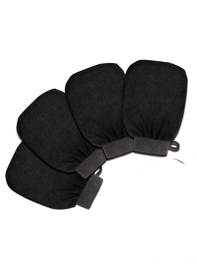 4 Pcs Exfoliating Gloves Exfoliating Body Scrubber Exfoliating Mitts for Body Exfoliating Gloves Dead Skin Exfoliator Scrubber for Women Bath Shower Spa (Black)
