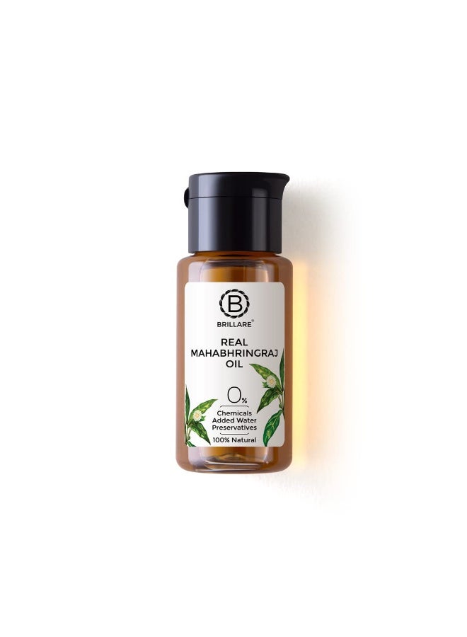 Real Mahabhringraj Oil with 14 Traditional Herbs, 100% Natural, Cold Pressed Oil, Makes Healthy & Flake-Free Scalp
