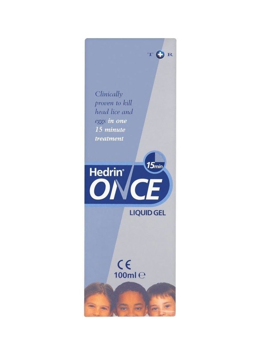 Hedrin Once Spray Gel, Head Lice Treatment, Nits Treatment, Kills Headlice and Eggs in 15 Minutes – 100ml