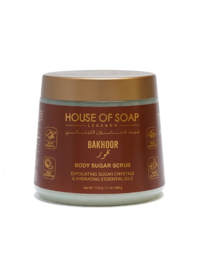 Bakhour Body Sugar Scrub Exfoliating & Moisturizing Skincare Treatment for Soft Smooth Glowing Skin – 500g
