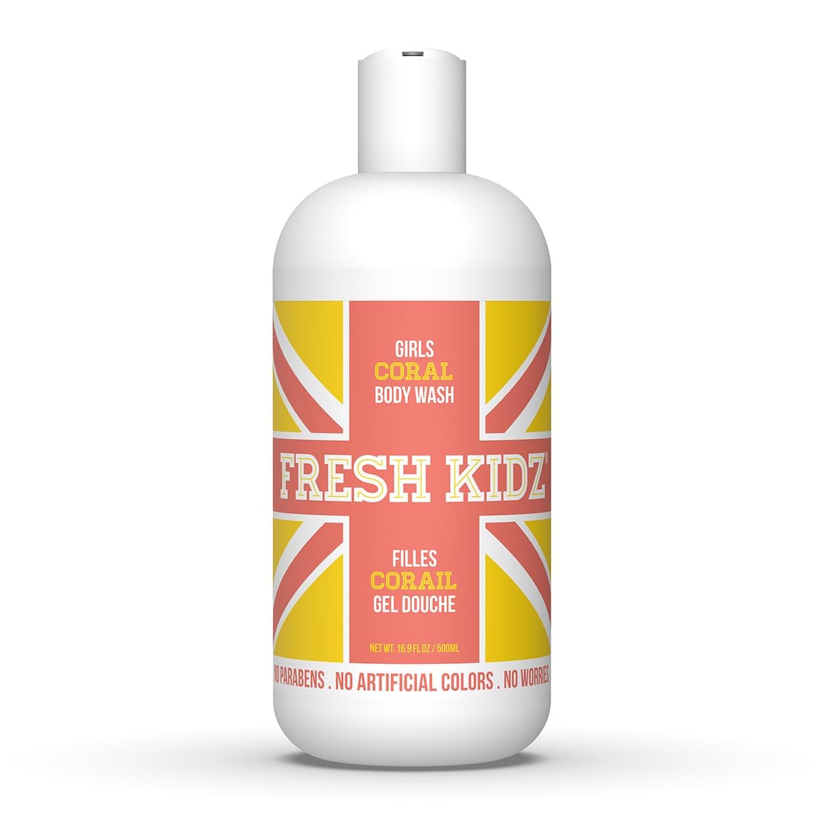 Fresh Kidz Body Wash for Kids and Teens - Gentle Bath and Shower Cleanser for All Skin Types - Girls "Coral", 16.9 Fl.Oz.