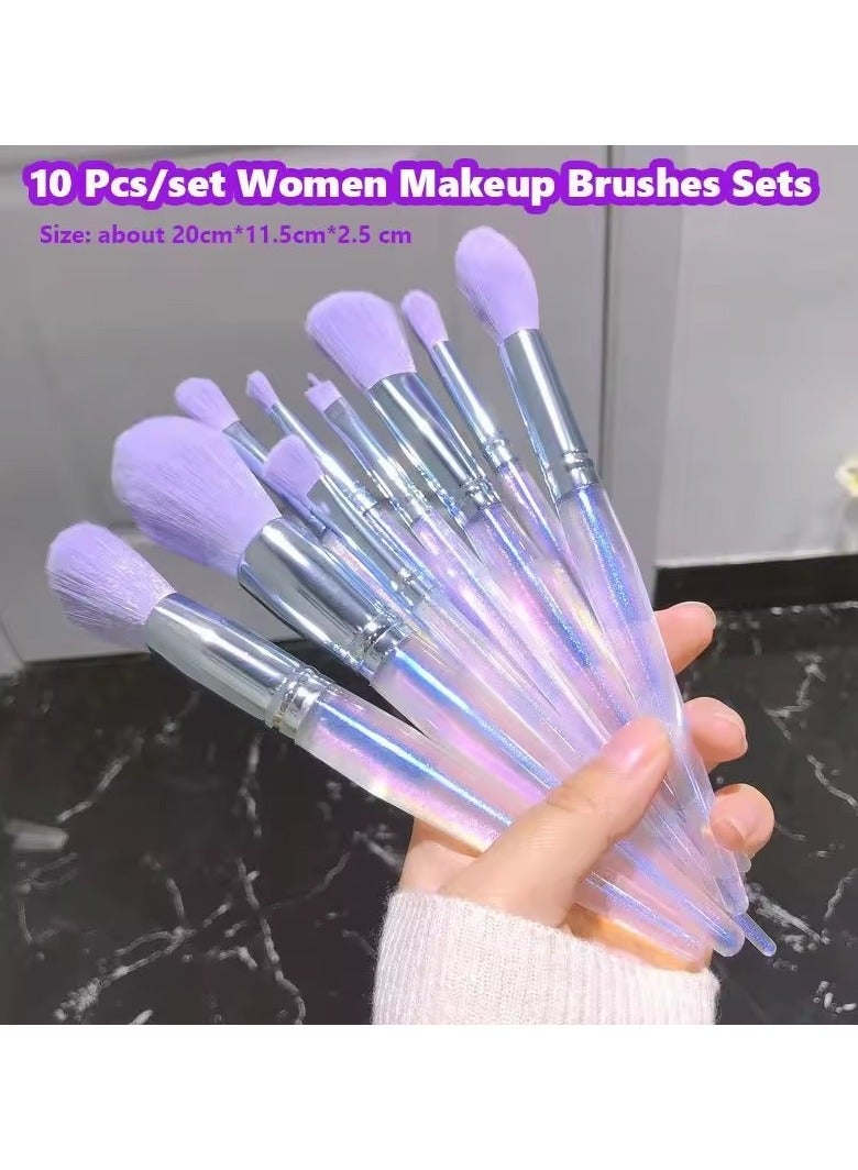 10pcs/set Fashion Makeup Brushes Eyeshadow Foundation Powder Eyebrow Brush Professional Tool