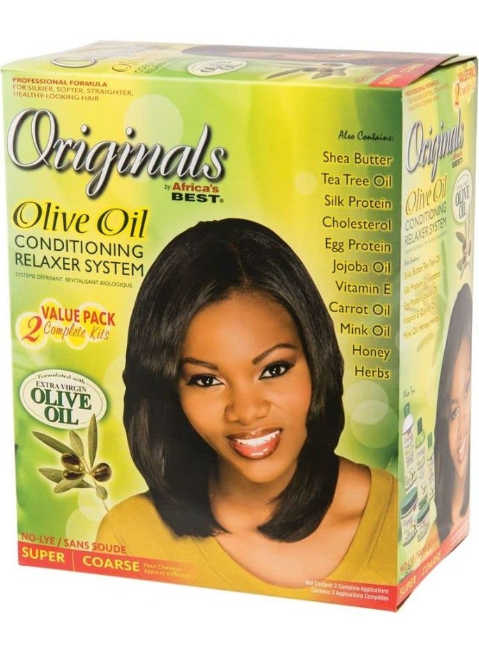 Orig Olive Oil Conditioning Relaxer Super, Two applications value pack
