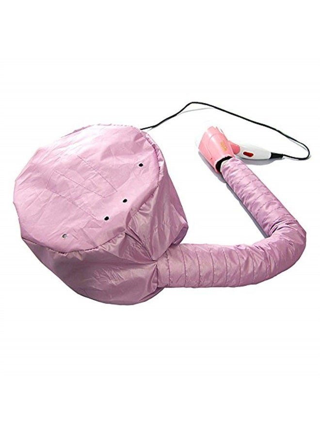 Hair Dryer Cap Portable Soft Hair Drying Salon Cap Hair Mask Baking Oil Cap Adjustable Bonnet Attachment Hair Care Hair Dryer Hat for Hand Held Hair Dryer Attachment (Pink)