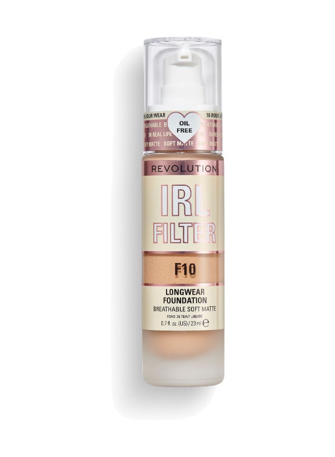 Makeup Revolution IRL Filter Longwear Foundation F10
