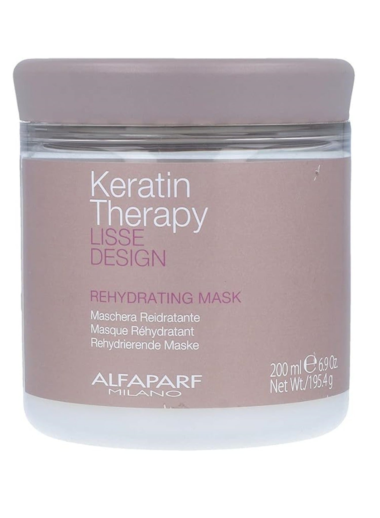 Keratin Therapy Lisse Design Rehydrating Mask 200ml | Deep Nourishing Hair Mask for Dry, Damaged And Keratin-Treated Hair, Intense Hydration, Repair And Smooth Finish