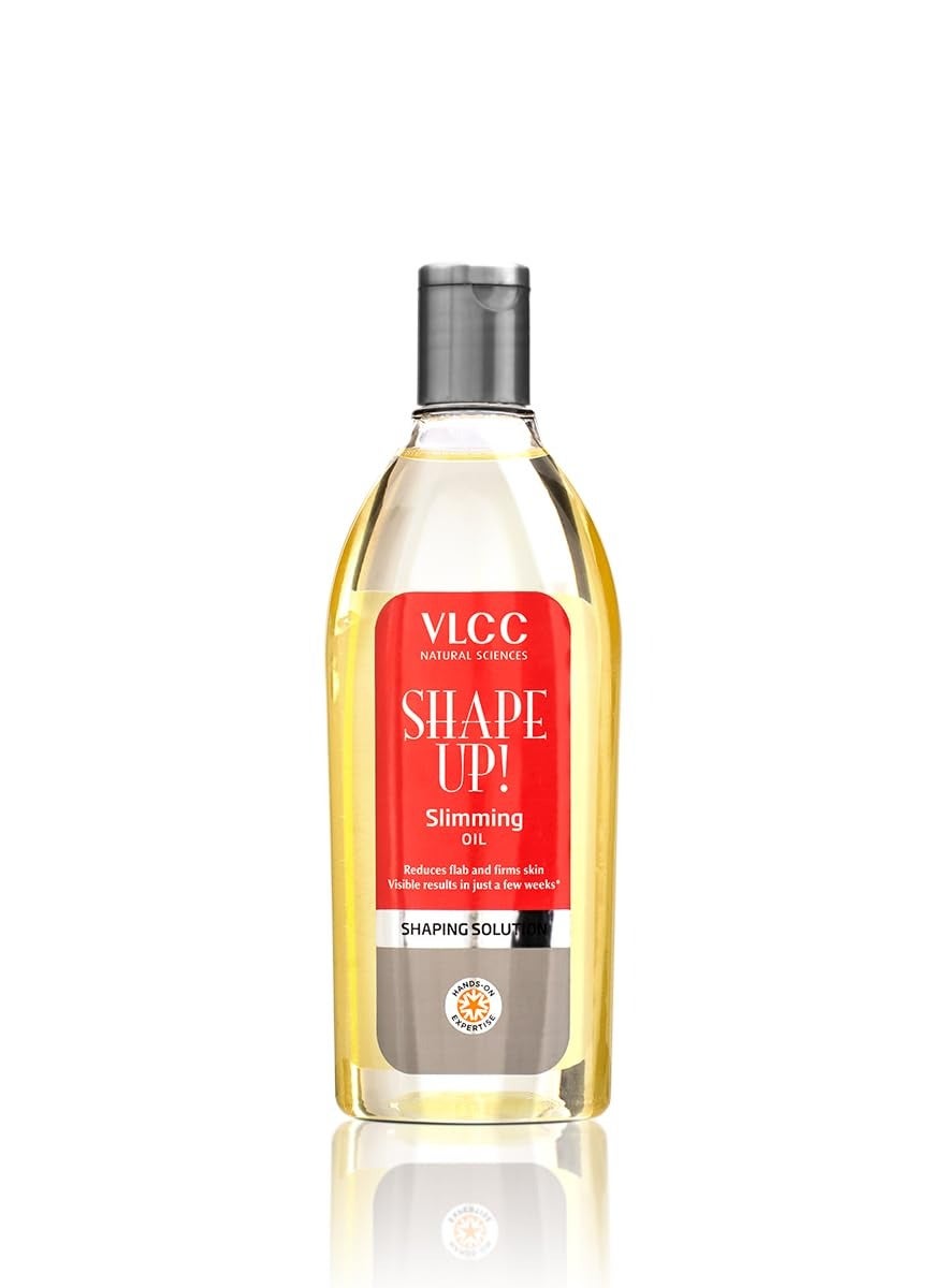 VLCC Shape Up Slimming Oil - 200ml | Fights Cellulite, and Reduces Flab | Firms Skin and Increases Skin Elasticity | With Cypress Oil, Juniper Berry Fruit Oil, and Sweet Fennel Oil.