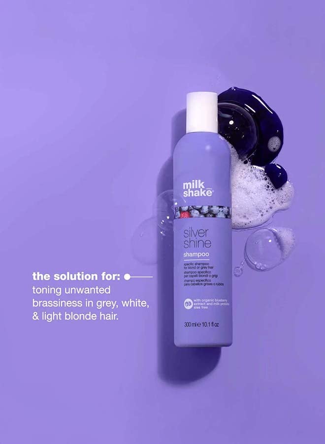 Silver Shine Shampoo – Violet Pigment Anti-Yellow Shampoo for Blonde, Grey & White Hair – With Milk Proteins, Blueberry Extracts & Integrity 41 for Brightness, Strength & Color Protection, 300ml - image 2