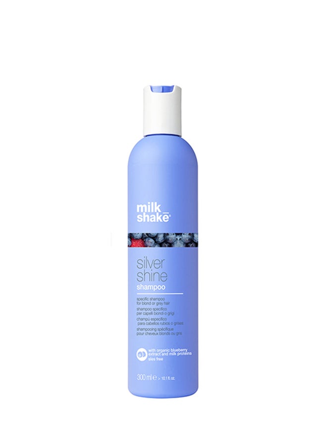 Silver Shine Shampoo – Violet Pigment Anti-Yellow Shampoo for Blonde, Grey & White Hair – With Milk Proteins, Blueberry Extracts & Integrity 41 for Brightness, Strength & Color Protection, 300ml