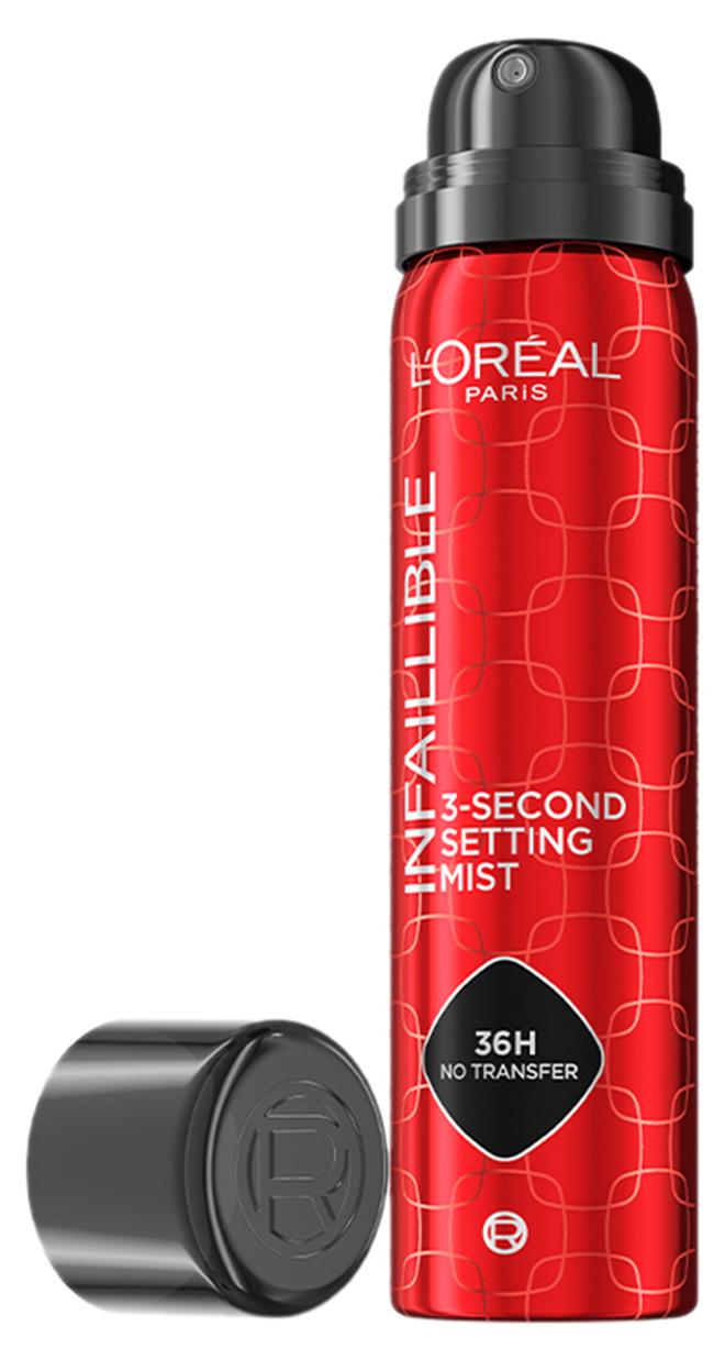 Infallible 3-Second Setting Spray Mist, Microfine Mist for up to 36HR Wear, Clear