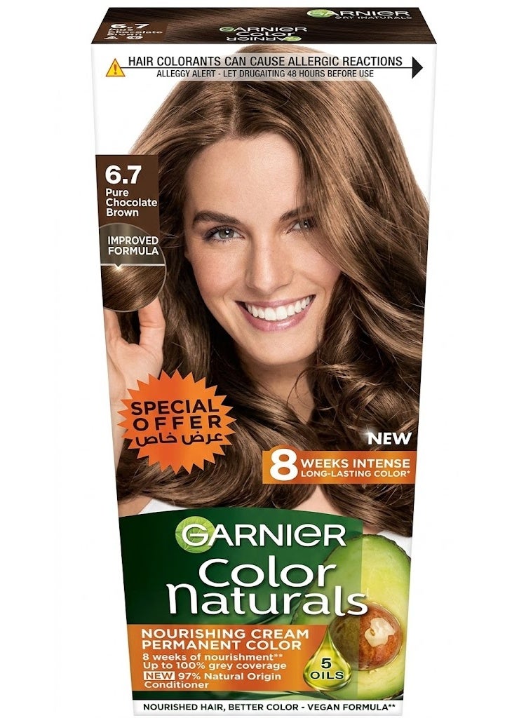 Naturals Permanent Crème Hair Color - 6.7 Pure Chocolate Brown