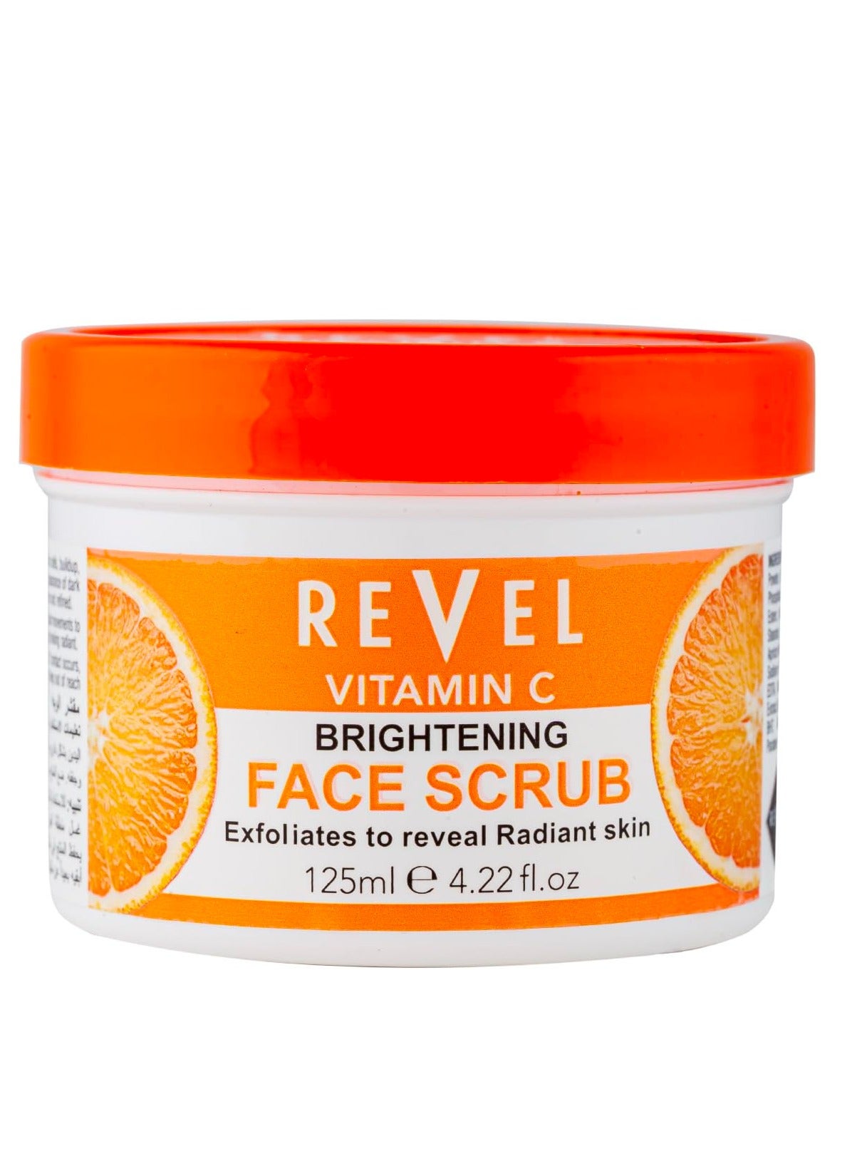 Revel Skin Care Vitamin C Facial Face Scrub For Unisex 125ml, Orange, Expoliates To Reveal Radiant Skin, Deep Cleansing, Energizing & Brightens, Skin Care, Beauty, Black Head Remover, All Skin Type