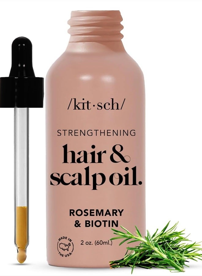 Rosemary Oil for Healthy Scalp, Pre Wash Scalp & Hair Oil Infused with Biotin, Hair Strengthening Treatment, Nourishing & Volumizing in Recycled Bottle, 60 mL