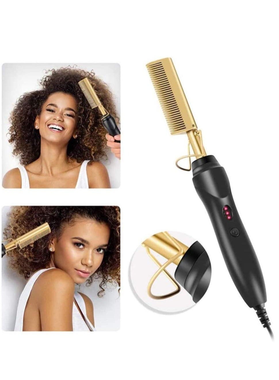 Hot Comb Hair Straightener Electric Straightening for African American And Wigs Ceramic Wand Curling Irons Lightweight Protective Brush
