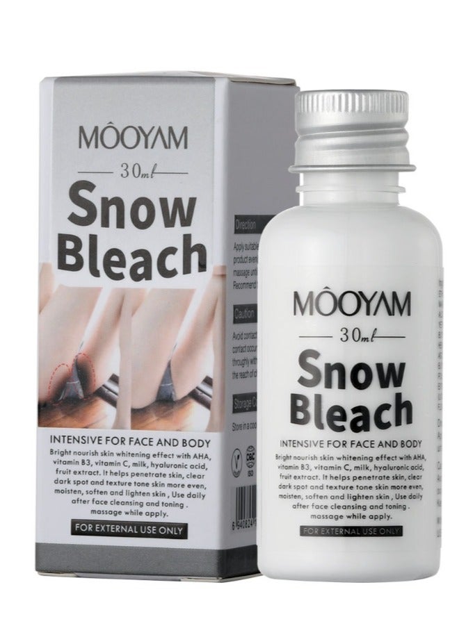 Snow Bleach Cream for Private Part Underarm Whitening Dark Spot Corrector Cream Face and Body Skin Lightening Bleaching Cream for Intimate Areas Brightening 30ml
