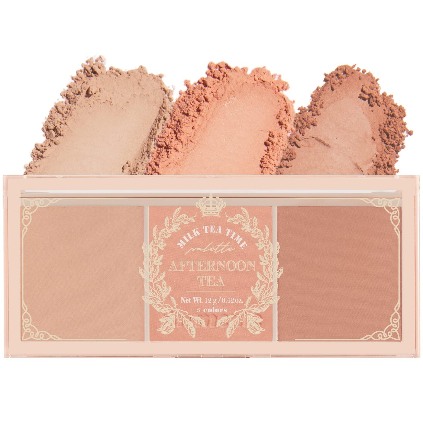 I'M MEME Blusher Palette - Afternoon Tea_Milk Tea Time | Soft Pink, Peach, Lavender, 3 Shades Palette, Matte Powder, Face & Cheeks, For All Skin Tones, Powdery Finish, Lightweight Formula, 0.4 Oz