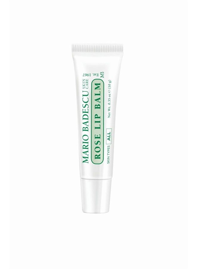 Moisturizing Rose Lip Balm for Dry Cracked Lips, Infused with Coconut Oil and Shea Butter, Ultra-Nourishing Lip Care Moisturizer for Soft, Smooth and Supple Lips, 0.35 Oz