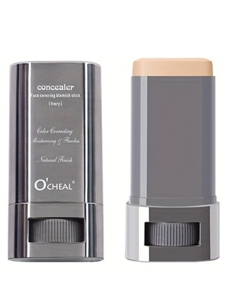 Concealer Face Covering Blemish Stick Natural Medium Coverage Concealer Durable Long lasting Moisturizing Lightweight Non Greasy Face Covering Blemish Concealer Ivory 30g
