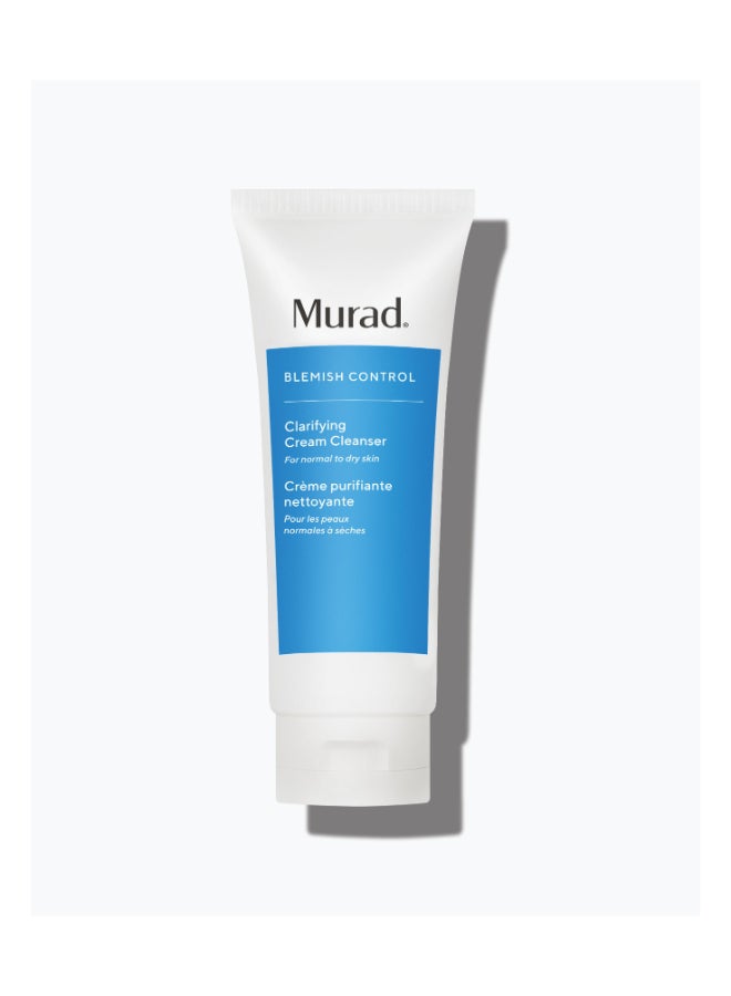 Murad Clarifying Cream Cleanser 200ml – Gentle Purification for Adult Acne, Encapsulated Salicylic Acid, Creamy Wash for Blemish-Prone Skin Relief 200ml