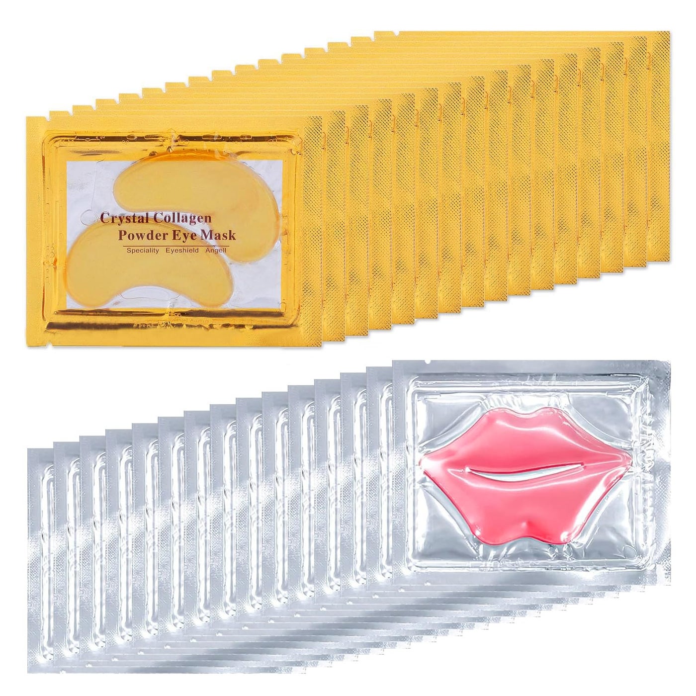 30 Pairs Lip Mask and Eye Mask, Collagen Crystal Under Eye Patches for Puffy Eyes and Dark Circles, Hangover Kit, Bachelorette Party Accessories, Sleepover Party Supplies for Girls, Cheer Gifts