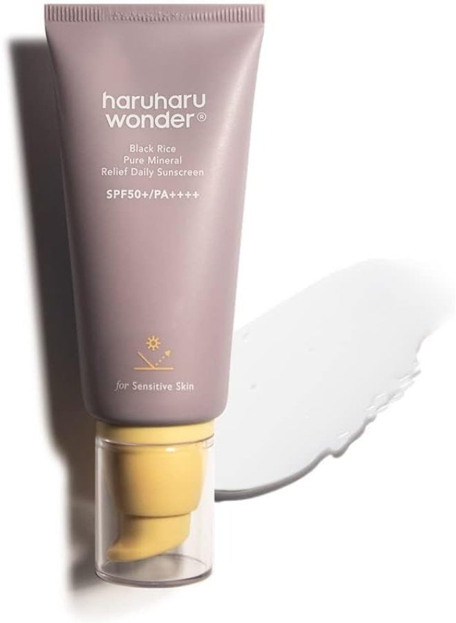 Black Rice Pure Mineral Relief Daily Sunscreen 50ml, Reef Safe Formula, For All Skin Types Including Sensitive Skin