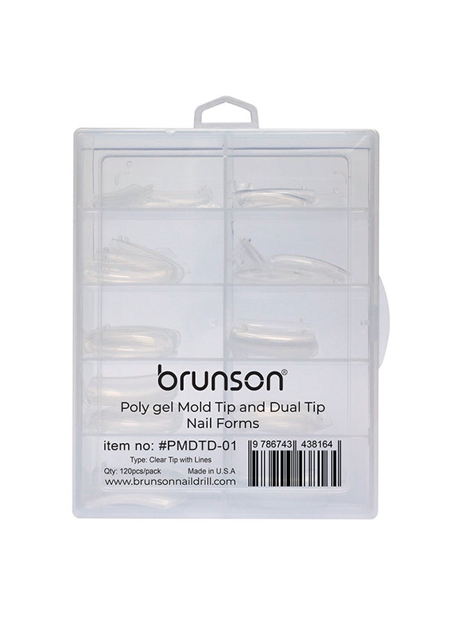 Dual Nail Forms for Poly Extension Gel Pre-shaped False Tips with Scale 120pcs Manicure Tool for Nail Extensions Mold Nail Tips Acrylic Nails False Nails Manicure Tool