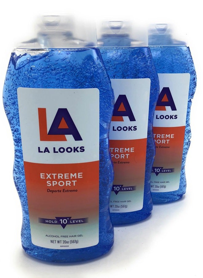 L.A. LOOKS SPORT XTRME HLD GEL 20 OZ (Pack of 3)