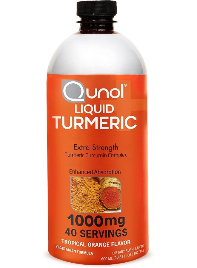 Qunol Liquid Turmeric Curcumin 1000Mg Tropical Orange Flavor, 40 Servings - 600Ml