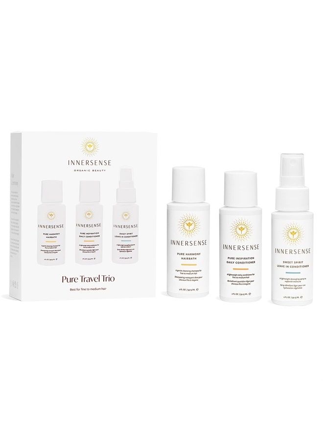 Innersense Organic Beauty - Natural Pure Harmony Travel Hair Trio | Non-Toxic, Cruelty-Free, Clean Haircare