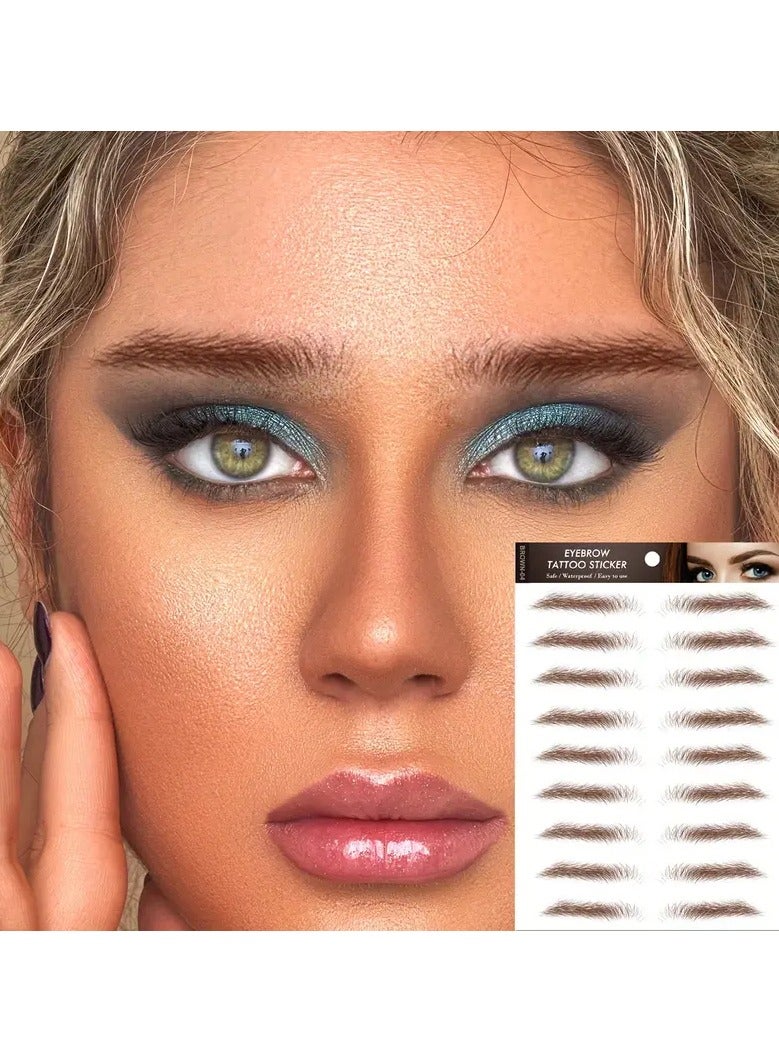 Eyebrow Tattoo Sticker 1 Sheet Long Lasting Waterproof Simulation Makeup Cosmetic