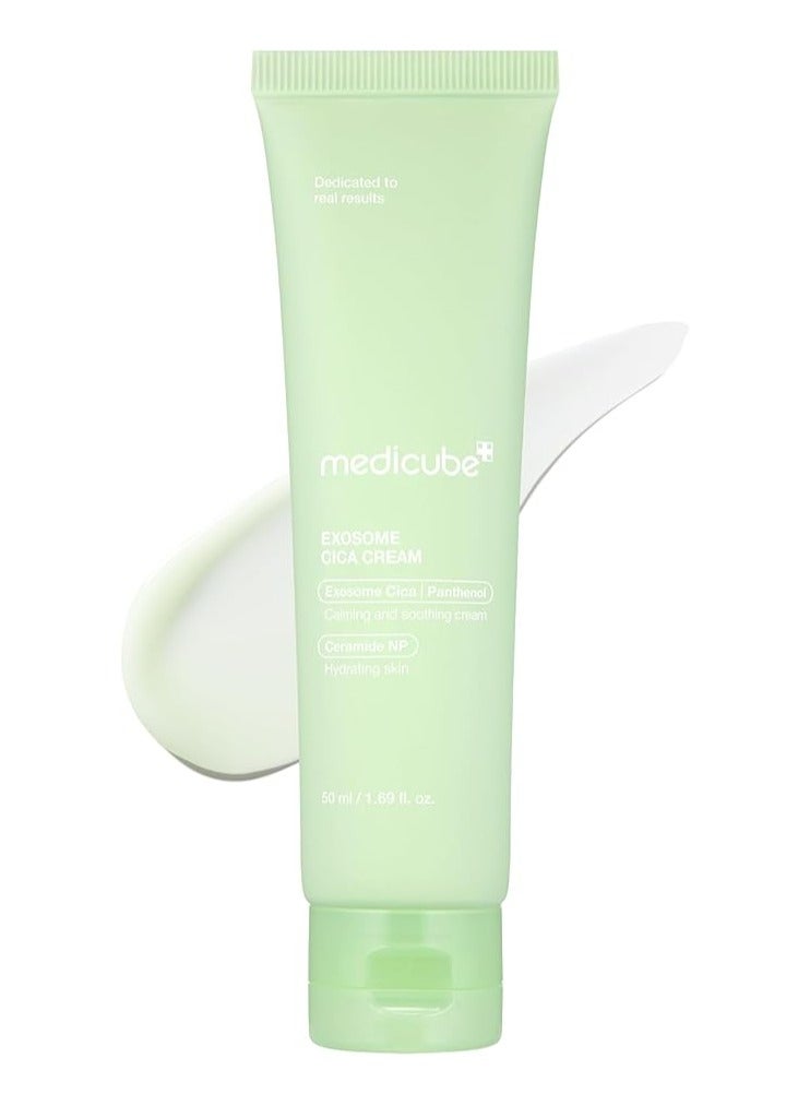 medicube Exosome Cica Tea Tree Cream for Sensitive Skin with Centella Asiatica help reduce redness and breakouts. | Low-irritating, Moisturizing Daily Texture Care | Korean Skincare | 1.7 fl oz