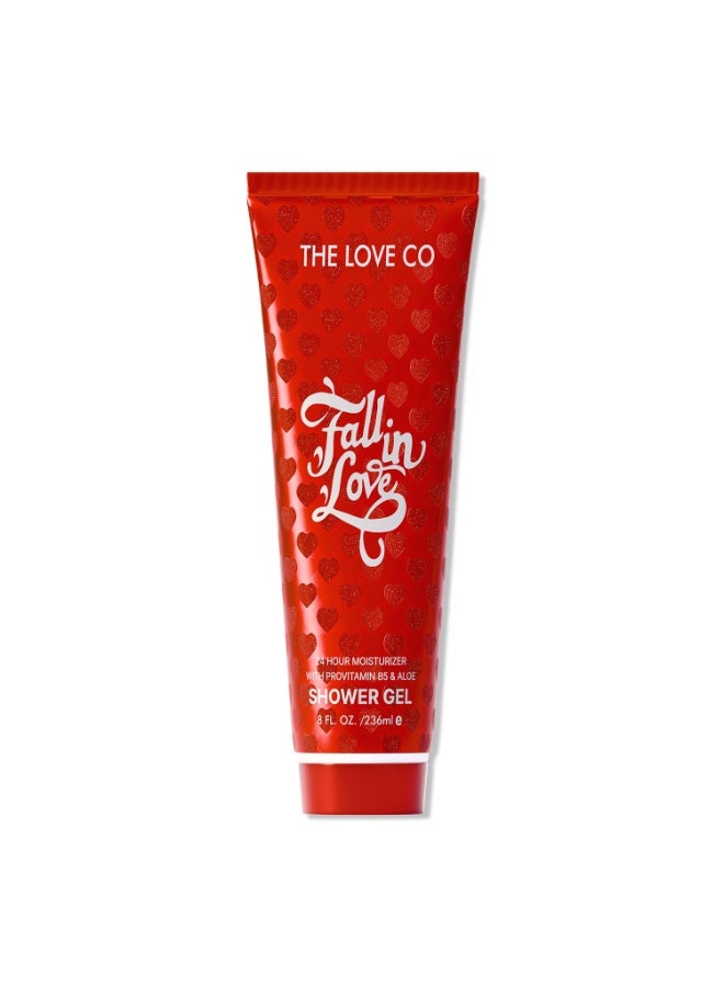 Fall In Love Shower Gel 236ml – Hydrating & Refreshing Body Wash with Provitamin B5 & Aloe Vera | 24-Hour Moisturizing Bath Gel for Soft, Smooth & Nourished Skin