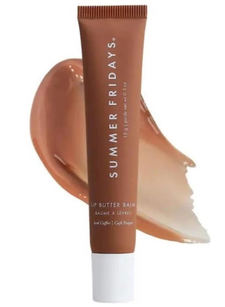 Lip Butter Balm - Conditioning Lip Mask and Lip Balm for Instant Moisture, Shine and Hydration - Sheer-Tinted, Soothing Lip Care- Iced Coffee (.5 Oz)