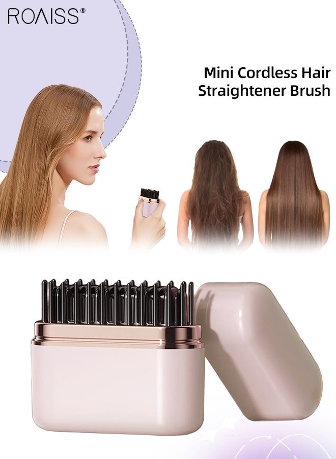 Portable Wireless Hair Straightener Brush, 3-speed Temperature Adjustment, Ultra-long Battery Life, No Damage Fast Heating Hair Straightener, Suitable for Bangs, Straight Hair