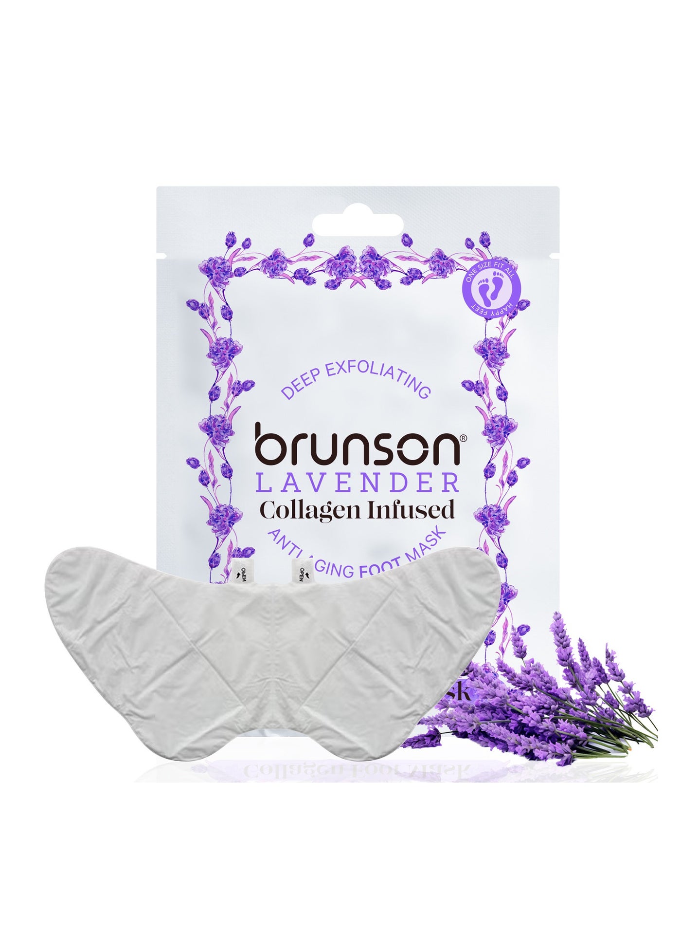 Say Goodbye to Rough Feet – Brunson Lavender Collagen-Infused Anti-Aging Foot Peel Mask: Deep Exfoliation for Healthier, Softer Feet
