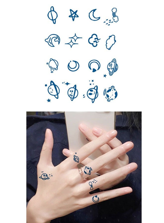 Fashionable waterproof temporary tattoo sticker with planets design